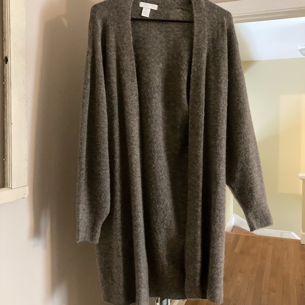 H&M wool brown cardigan sweater